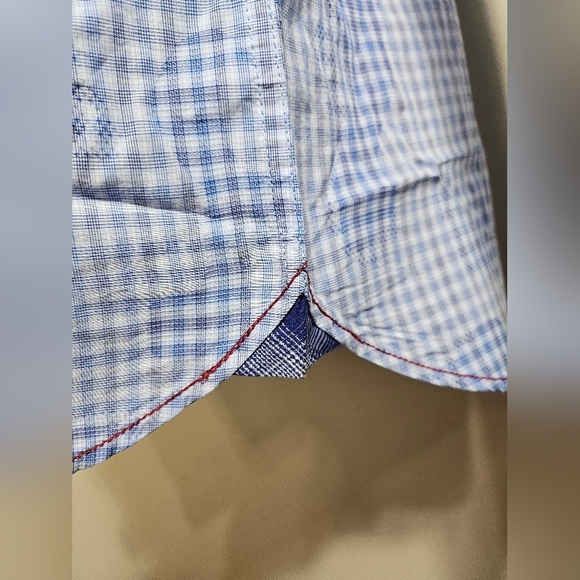 NEW Vintage Italia 1958 Blue White Plaid Paisley Long Sleeve Shirt XL - Picture 7 of 15